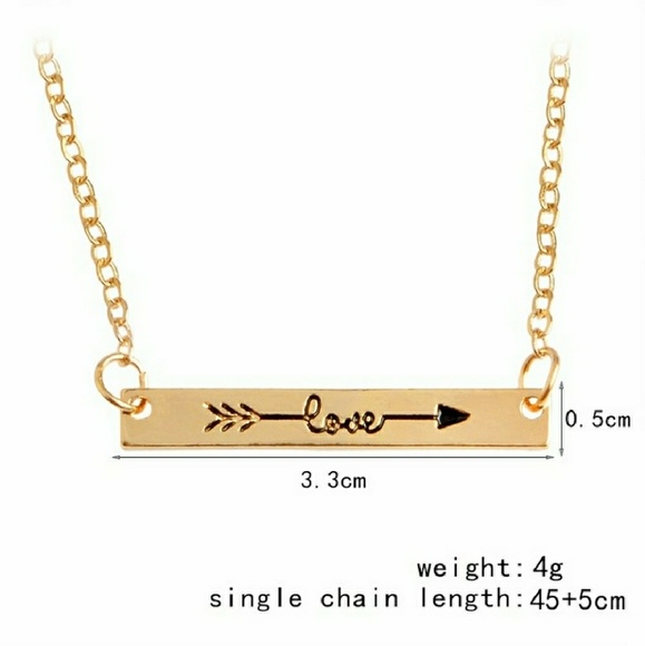 ✨Silver ✨ Amore Bar Pendant Necklaces Love Arrow - Picture 5 of 6